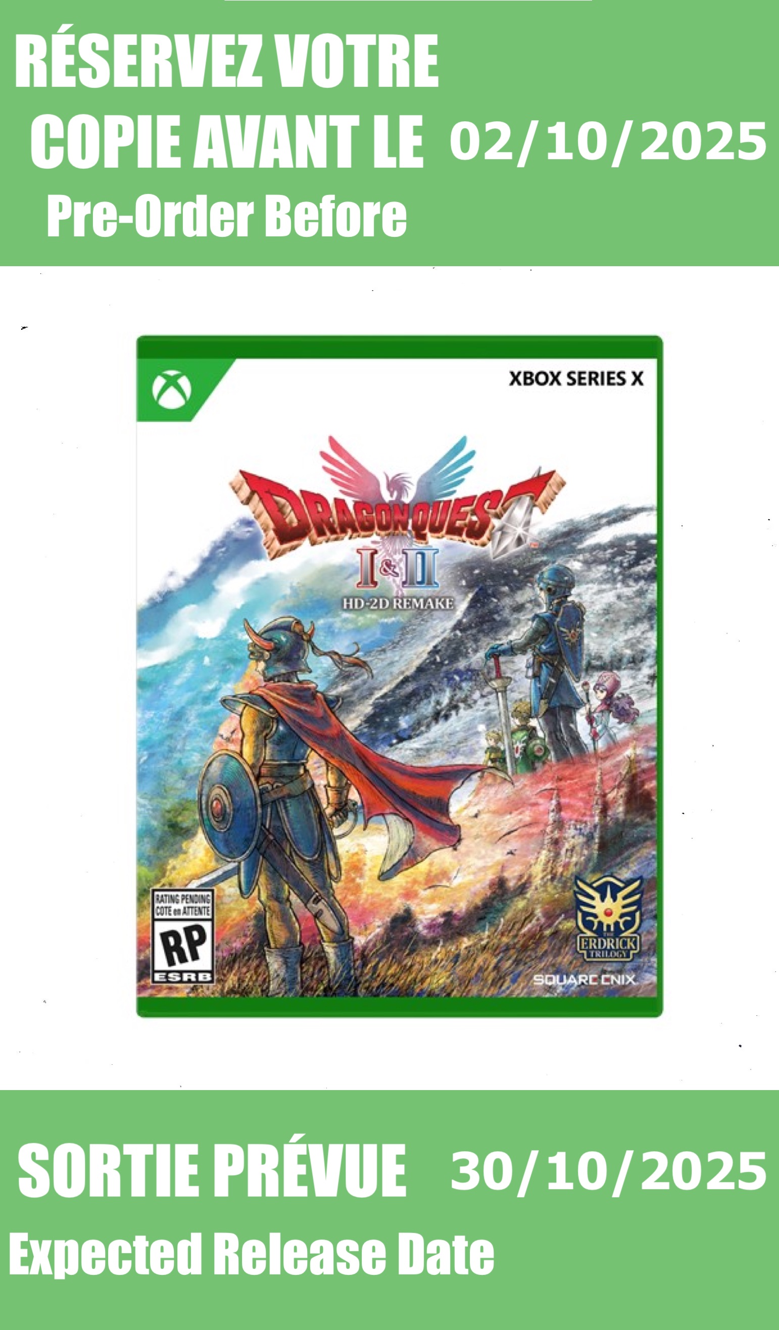 *Précommande* Dragon Quest I & II HD-2D Remake / Xbox Series X